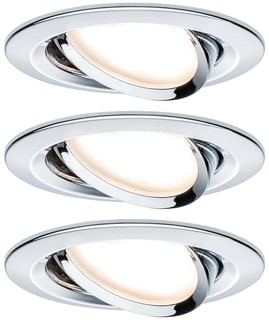 Paulmann - Downlight/spot/schijnwerper set nova rond zwkb led 3-