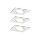 Paulmann - Downlight/spot/schijnwerper Set Nova Vierk Zwkb Led 3