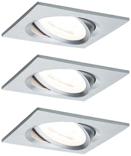 Paulmann - Downlight/spot/schijnwerper set nova vierk zwkb led 3
