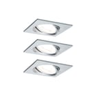 Paulmann - Downlight/spot/schijnwerper set nova vierk zwkb led 3
