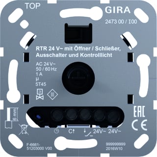 Gira - RTR Ruimtethermostaat Verbr/Maak Cont 24V