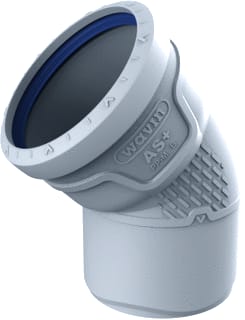 Wavin - Fitting met 2 aansluitingen As+ Bocht 45? Gr 90 M/S