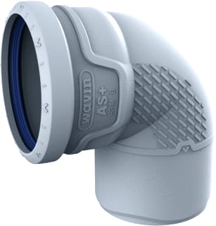Wavin - Fitting met 2 aansluitingen As+ Bocht 87? Gr 90 M/S