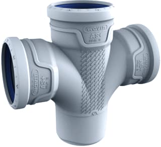 Wavin - Fitting met 4 aansluitingen Fitt4 M/M/M/S 90
