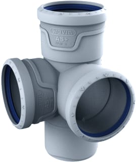 Wavin - Fitting met 4 aansluitingen Fitt4 M/M/M/S 90