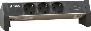 Ratio Electric - Bureau aansluitunit Power Strip 3Xschuk+Usb A