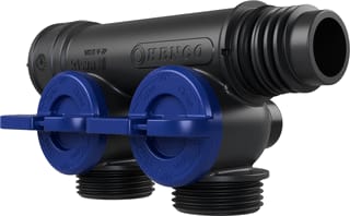 Henco - Pro-Flow CV/perslucht/tap/koelwater verdeler Manifold 2Xp Eucn. Blauw