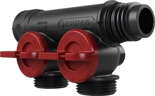 Henco - Pro-Flow CV/perslucht/tap/koelwater verdeler Manifold 2Xp Eucn. Rood