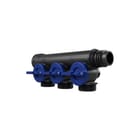 Henco - Pro-Flow CV/perslucht/tap/koelwater verdeler Manifold 3Xp Eucn. Blauw