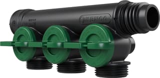 Henco - Pro-Flow CV/perslucht/tap/koelwater verdeler Manifold 3Xp Eucn. Groen