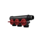 Henco - Pro-Flow CV/perslucht/tap/koelwater verdeler Manifold 3Xp Eucn. Rood