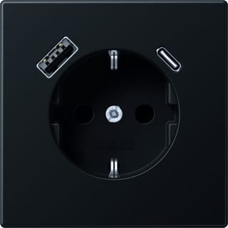 Jung - LS RANGE Wandcontactdoos (WCD schakelmat.) Wcd+Lad Ls Ant Usb A+C