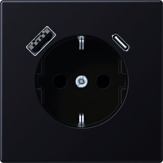 Jung - LS RANGE Wandcontactdoos (WCD schakelmat.) Wcd+Lad Ls Alu Usb A+C