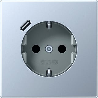 Jung - LS RANGE Wandcontactdoos (WCD schakelmat.) Wcd+Lad Ls Alu Usb C