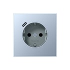 Jung - LS RANGE Wandcontactdoos (WCD schakelmat.) Wcd+Lad Ls Alu Usb C