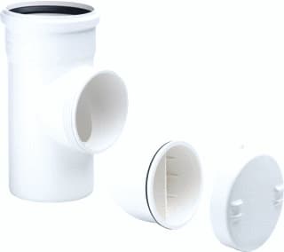 REHAU - RAUPIANO Fitting met 2 aansluitingen raupiano+ ontstopbuis dn75