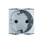 Bticino - LivingLight Wandcontactdoos (WCD schakelmat.) Wcd 2P+A Light Alu