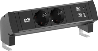 Bachmann - Bureau aansluitunit Desk Styl 2X230V Ra 1Xusb