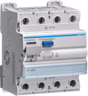 Hager - Aardlekschakelaar Als 4P 100A 30Ma Klasse A
