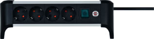 Brennenstuhl - Alu-Office-Line Contactdooscombinatie 4Vdg 1,8M
