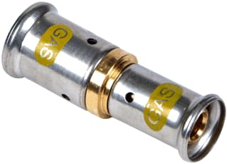 Henco - 16PG Fitting met 2 aansluitingen gas reductie 20x16