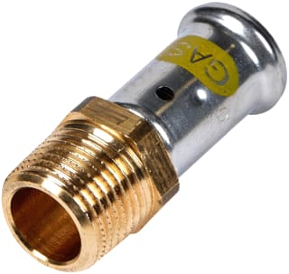 Henco - 17PG Fitting met 2 aansluitingen Gas Rechte Nip Bu 20X3/4