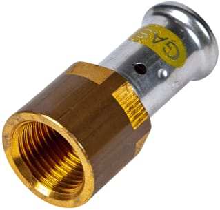 Henco - 18PG Fitting met 2 aansluitingen Gas Rechte Nip Bi 16X1/2