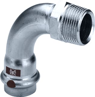 Viega - Temponox 1714 Fitting met 2 aansluitingen Bocht 90 Met Sc 22X3/4