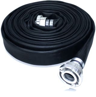 Ubel - Plat oprolbare brandslang met kopp. Rib Blk 38Mm Nok 66 L20