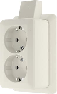 Jung - Wandcontactdoos (WCD schakelmat.) wcd 2v ra schrkl+mp wt
