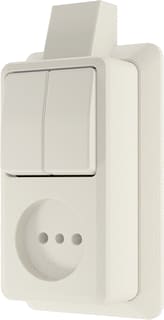 Jung - Combinatie schakelaar/wcd wcd 1v+ serieschak+mp wt