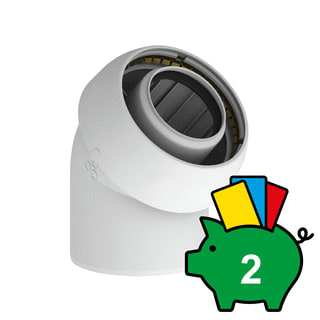 Burgerhout - EasySafe Concentr. RGA/LTV hulpstuk 2 aansl. Esfe Bocht Pp 60/100 45Gr