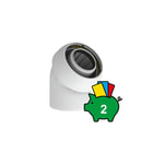 Burgerhout - EasySafe Concentr. RGA/LTV hulpstuk 2 aansl. Esfe Bocht Pp 60/100 45Gr