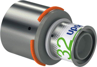Uponor - Fitting met 2 aansluitingen Sprss +Kpplng, Ppsu 50-32