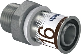 Uponor - Fitting met 2 aansluitingen S-Prss +Puntstk 16-R3/8Mt