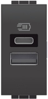 Bticino - LivingLight USB-voeding Legr Usb A+C 15W 1M Antr