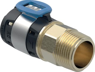 Geberit - FlowFit Fitting met 2 aansluitingen Puntstuk Bu Silbr D20-R1"