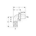 Geberit - FlowFit Muurplaat Wanddrvoer Brns D20-Rp1/2"