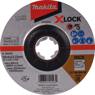 Makita - X-LOCK Slijpschijf Afbrmschf 125 Rvs