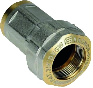 Ubel - Kronos Fitting met 2 aansluitingen Knel-Bidr Kopp 1"