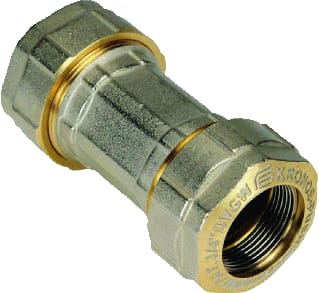 Ubel - Kronos Fitting met 2 aansluitingen Knel-Knel Kopp 1"