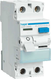 Hager - High Immunity Aardlekschakelaar Als 2P/40A 30Ma/Hi Cdh240G