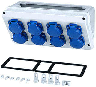 Hensel - Mi-verdelers Lessenaarsectie leeg Mi Connbox 8X16A 2P Schuko