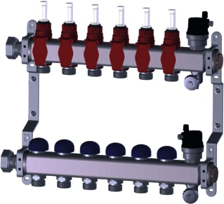 Radson - VVW Premium Line Verdeler voor hydronische circuits Verdeler & Ontl. 6 Gr.