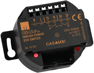 Casambi - Controller verlichtingsarmaturen 2V Schakelrelais 2X 16A