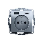 Gira - Wandcontactdoos (WCD schakelmat.) Wcd/Ra Usb 2V S55 Edel