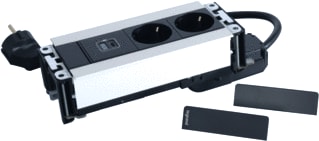 Legrand - Incara Bureau aansluitunit Multilink Zw 6Mo 2Wcd+Usb