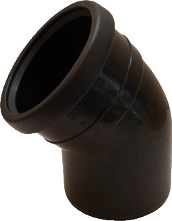 Pipelife - Fitting met 2 aansluitingen pp bocht 125-45gr ms zw
