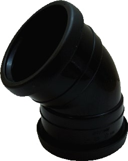 Pipelife - Fitting met 2 aansluitingen pp bocht 75-45gr 2mof zw