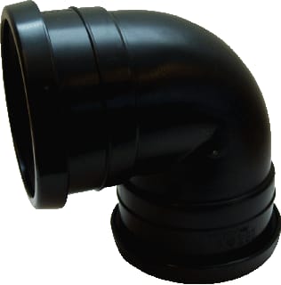 Pipelife - Fitting met 2 aansluitingen pp bocht 110-90gr 2mof zw